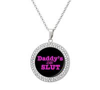 Daddy's Little Slut Women's Necklace Adjustable Length Pendant Fashion Jewelry for Mom Wife Girlfriend Gift