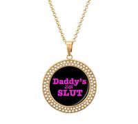 Daddy's Little Slut Women's Necklace Adjustable Length Pendant Fashion Jewelry for Mom Wife Girlfriend Gift