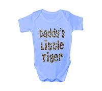 Daddy's Little Tiger In Animal Print~ Funny Babygrow Babies Gift Boy/Girl Vest 0-3 blue