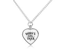 Daddy's Little Tiger Pet Ash Necklace Keepsake Heart Pendant Memorial Jewelry Necklaces