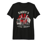 Daddy's Little Trucker Heavy Trucks Transporter Semi Truck Premium T-Shirt