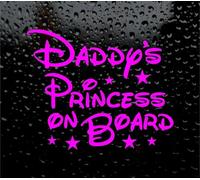 Daddy's Princess On Board Safety Sign Cute Car Decal Vinyl Sticker New