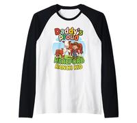 Daddy's Proud Funny Hereford Ranch Kid Raglan Baseball Tee