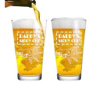 Daddy's Sippy Cup Personalized Father's Day Beer Glass Custom 1-10 Child's Name Fist Bump Glass Cup Drinking Glass 16 oz Laser Engraved Drinking Pint Glass Gift for Daddy Grandpa Husband