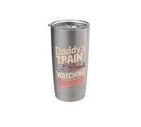 Daddy's Train Watching Buddy Railroading Dad Model Train Stainless Steel Insulated Tumbler