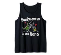 Daddysaurus is My Hero Cute Doodle Kids Dad Dino Lovers Tank Top