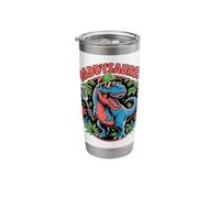 Daddysaurus T Rex Dinosaur Daddy Saurus Birthday Dad Stainless Steel Insulated Tumbler