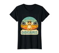 Daddysaurus T Rex Dinosaur Fathers Day Daddy Dad Dada Saurus Value Graphic T-Shirt, Women, Black, L