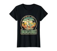 Daddysaurus T Rex Dinosaur Fathers Day Daddy Dad Dada Saurus Value Graphic T-Shirt, Women, Black, XS