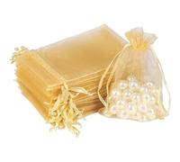 DADHOT 100 Pack 4x6 Inch Yellow Mesh Drawstring Gift Bags for Jewelry, Candy, Wedding Favors, Christmas Favor Bags Goodie bags