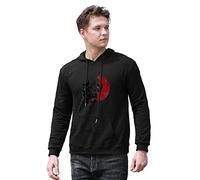 DADIE Men's Red Sun Guts Berserk Printed Pullover Hoodies Long Sleeve Hooded Sweatshirt Black M