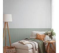 AS Creation Green Classic Wood Wallpaper - 5m x 106cm - Dado Wall Panel Vinyl - Textured Wood Slats - Living Room & Bedroom
