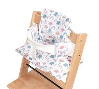 DADOUMAN Waterproof & Extra Padded Dining Chair Seat Cushion, Wipe Clean Cushion for Stokke Tripp Trapp High Chair Only, 18" L x 11" W, Cartoon Printing Each (Colorful Elephants)
