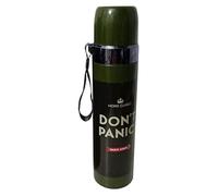 Dad's Army Mug Don't Panic Hot & Cold Novelty Drink Bottle Double Walled Stainless Steel thermal Flask Spill & Sweat Proof with Carry Loop Keeps Cold for 24Hrs or Hot for 12Hrs Pack of 1