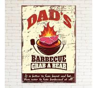 DAD'S BARBECUE Retro Metal Sign Man Cave Bar Pub Plaque Party Vintage Gift