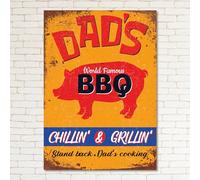 DAD'S BBQ Retro Metal Sign Man Cave Bar Pub Plaque Party Vintage Gift