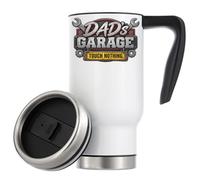 Dad's Garage Warning Sign for Safety Vacuum Insulated Thermal Travel Coffee Mug 480ml White
