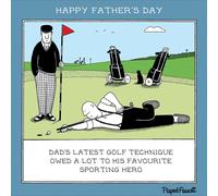 Fathers Day Card Fred Lying On The Putting Green Taking A Shot