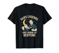 Dads Legends Are Born At Bedtime Vintage Moon Dad Life T-Shirt