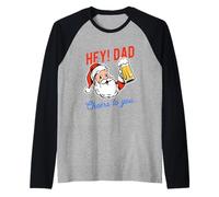 Dad's Naughty List Reason: Beer & Bad Jokes Christmas Fun Raglan Baseball Tee