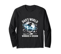 Dad's World of Wonder and Wisdom - The Earth Dad Father's Da Long Sleeve T-Shirt