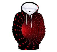DaDuo Men Hoodie Oversize 3D Print Personality Men Pullover Street Fashion Chic Men Sweatshirt Spring Autumn Outdoor Sport Casual Men Hooded Sweater D-Red 4XL