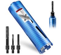 DaduoRi 2 3/4" Dry Core Drill Bit for Brick and Block with 3 Adapters Included: SDS Max, SDS Plus and 1/2" Hex Shank, 5/8"-11 Thread, 9.5" Drilling Depth for Soft Brick,Stucco,Concrete,Masonry(2.75")