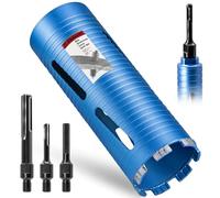 DaduoRi 3 1/2" Dry Core Drill Bit, 5/8"-11 Thread, with 3 Adapters Included: SDS Plus, SDS Max and 1/2" Hex Shank, 9.5" Drilling Depth, 3.5 Inch Core Bit for Concrete Masonry Brick Block Stucco