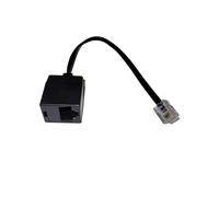 dadusto Reducing Adapter RJ11 6P4C Male to RJ45 Female Plug 8P4C, short 4-Wire Flat Cable 0.15 m Black