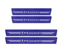 DADYM 4Pcs Car Door Sill Protector Strips for Peugeot 2008 II I 2019-2024,Car Scuff Plate Door Sill Trim Welcome Pedal Car Accessories,Carbon Fiber Car Sill Protector,Blue