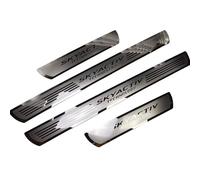 DADYM 4Pcs Car Outer Door Sill Kick Plates Protector for Mazda 2 3 (III) DJ I 2014-2024,Stainless Steel Scuff Guard Threshold Welcome Pedal Strip Cover,Styling Decoration