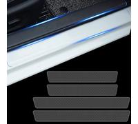 DADYM Car Door Sill Protector Strips for Ford Transit Courier (ab Bj.2014),Carbon Fiber Paint Protection Film for Car Kick Plates Panel Covers Protector 4Pcs,Transparent