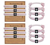 DAECHAO 12 Set Sport Bracelets Baseball Softball Basketball Team Gift, S, nylon rope, alloy paper, no gemstone