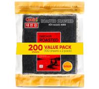 Daechun(Choi's1) Roasted Seaweed, GIM (100+100 Full Sheets), Value Pack, Resealable, Gold Grade, Product of Korea