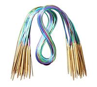 DAEDALUS 18Pcs 18 Sizes Tube Circular Carbonized Bamboo Knitting Needles Pins 40cm-120cm