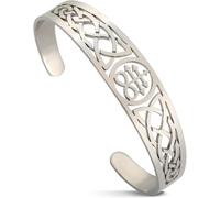 DAEFAG Bangle Bracelet Leviathan Cross Lucifer Satan Symbol Baphomet Seal of Satan Demon Devil Celtic Knot Cuff Bracelet Gothic Satanic Jewelry Gift for Men Women, Silver Leviathan Cross Bracelet