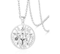 DAEFAG Celtic Knot Witch Pendant Tetragrammaton Pentagram Amulet Double Protection Irish Jewelry for Women Men Witchcraft Pagan, silver-tetragrammaton