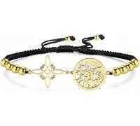 DAEFAG Witches Knot Tetragrammaton Pentagram Bracelet Celtic Knot Pendant Name of God Adjustable Braided Rope String Protection Witchcraft Pagan Jewelry Gift for Women, G-B string2
