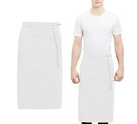 Daelesr Half Cooking Apron, 70x73cm, Waterproof Waist Chef Apron, Red White Black Waiter Waitress Apron with 4 Pockets and Long Ties, Kitchen Aprons for Women Men Waiters Restaurants Bistros Cafés