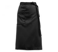 Daelesr Half Length Long Waist Apron, Waiter Waitress Aprons, Short Plain Apron, Cooking Cleaning Aprons for Women Men, Pinny Apron with Pocket for Secondary School Kitchen Restaurant Bistro (Black)