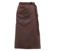 Daelesr Half Length Long Waist Apron, Waiter Waitress Aprons, Short Plain Apron, Cooking Cleaning Aprons for Women Men, Pinny Apron with Pocket for Secondary School Kitchen Restaurant Bistro (Brown)