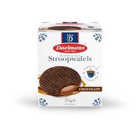 Daelmans Chocolate Stroopwafels Cube, 8 Waffles, 8cm Diameter, Classic Dutch Coffee Snack