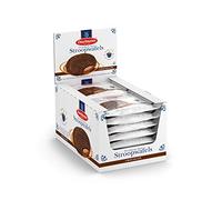 Daelmans Jumbo Chocolate Stroopwafels, 12 Packs of 2-piece Wrapped Stroopwafels - Authentic Dutch Cookie with Buttery Caramel, Cocoa & Bourbon Vanilla - Crispy & Gooey Treat, No Artificial Additives