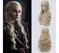 Daenerys Targaryen Cosplay Wig Synthetic Hair Long Wavy Dragon of Mother Wigs + Wig Cap