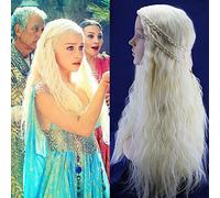 Daenerys Targaryen Dragon Princess Light Gold Wig Game ofof Thrones Braids cosplay wigs Costume