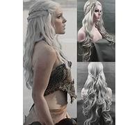 Daenerys Targaryen Silver Wavy Wig Dragon Princess Braids cosplay wigs Costumes