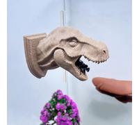 Daerky Jumping Spider Hide,3D Printed Dinosaur Head - A Fun Habitat for Jumping Spiders, Small Reptiles, and Small Pets, Suitable for Home Decor with Animal Enclosures (Wood Color)