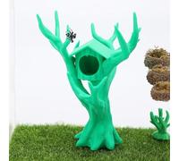 Daerky Jumping Spider Tree, Spider Hiding Cave, Tree-Shaped Climbing Toy & Cave, 3D Printed Decorative Accessory for Jumping Spiders, Wolf Spiders, Mantises & Small Arboreal Animals (Green)