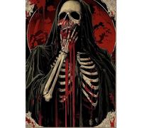 DAERLE Diamond Painting Skeleton Gothic, Diamond Art Kits Adults, Vintage Horror, 5D Diamond Painting Kits for Adults, Gem Art Kits and Crafts for Home Decor 30x40cm, Happy Halloween