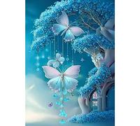 DAERLE Wonderland Landscape Diamond Painting Kits, Tree Diamond Art for Adults Kids Beginners, Butterfly 5D Diamond Painting for Gift Home Wall Decors (30x40cm)